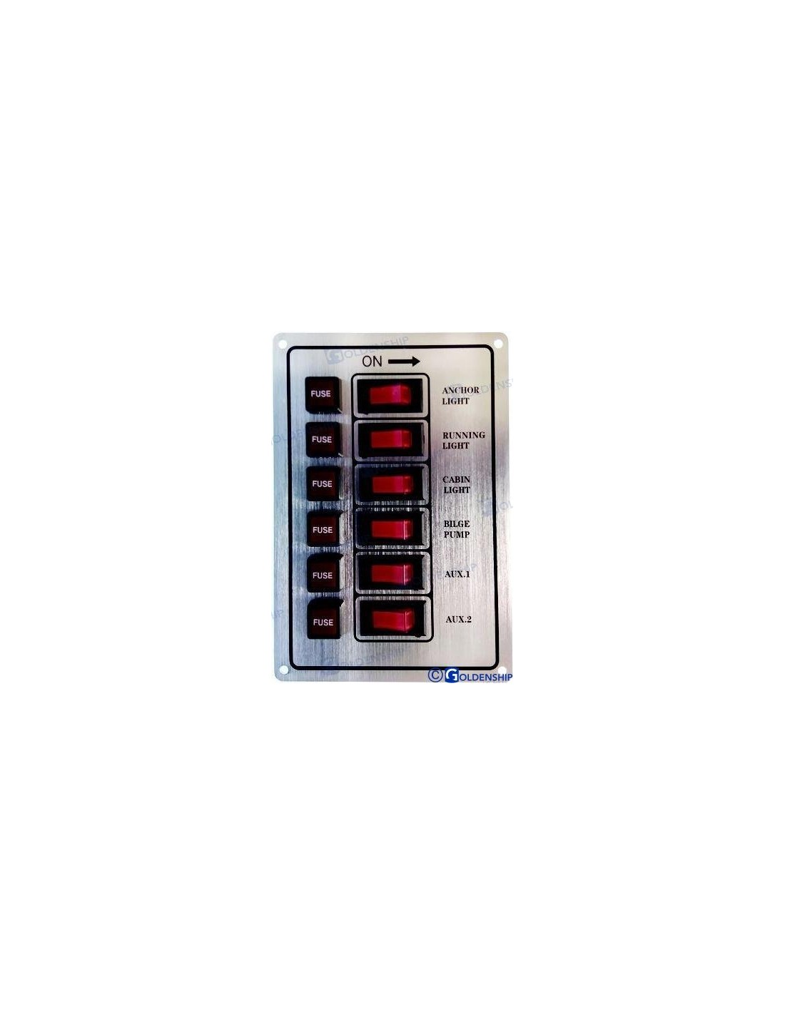 Panel de interruptores basculantes de 6P (blanco), Fabricante de paneles  de interruptores basculantes marinos, fusibles, interruptores de circuito