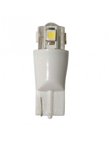 BOMBILLA LED 12V T10, BLANCO FRÍO - 4SMD+1LED