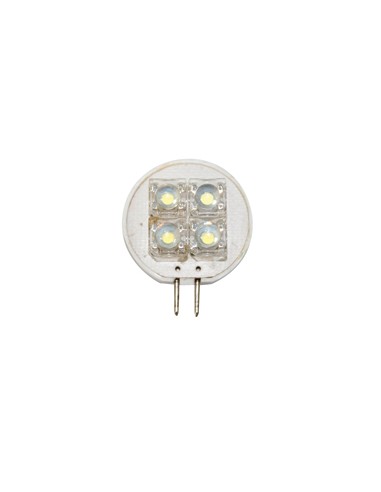 BOMBILLA 12V, LED, T25, G4, BLANCO - 4 PIRANHA LEDS, 37X25X8,2MM