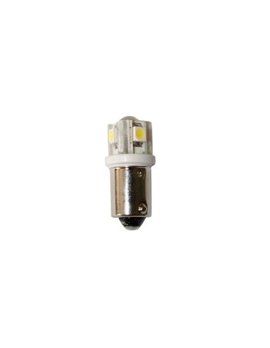 BOMBILLA 12V, LED, BA9S, BLANCO - 4SMDS+1LED, 9X25,5MM