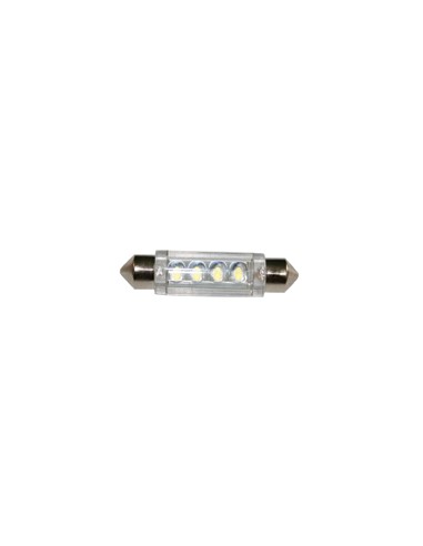 BOMBILLA 12V, LED, T11 SV8.5-8, BLANCO - 4 LEDS, 11X41MM